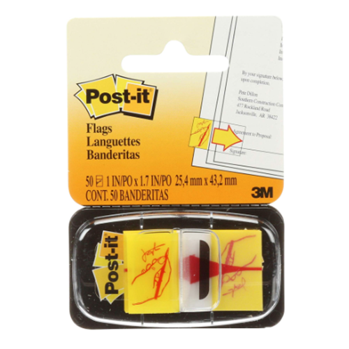 Flag, Tape, Size 1 X 2, Sign Here, 50 Disp, 50/PACK