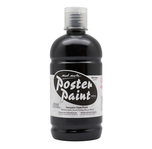 Poster, Color, 500ML, Black, 1 Ea