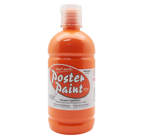 Poster, 500ML,Color Orange, 1 Ea